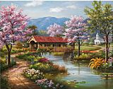 Famous Spring Paintings - Covered Bridge in Spring